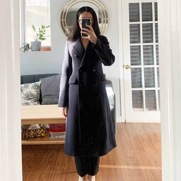 UNIQLO Navy Wool Coat - Picture 2 of 10